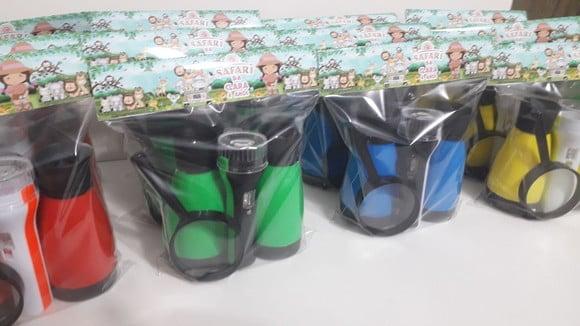 Kit Binoculo + Lanterna + Lupa Personalizado Tema Safari Men