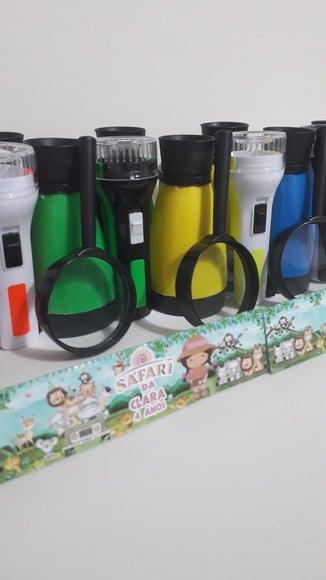 Kit Binoculo + Lanterna + Lupa Personalizado Tema Safari Men