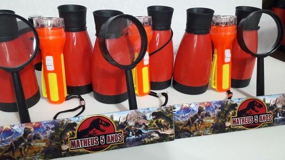 Kit Binoculo + Lanterna + Lupa Tema Dinossauro