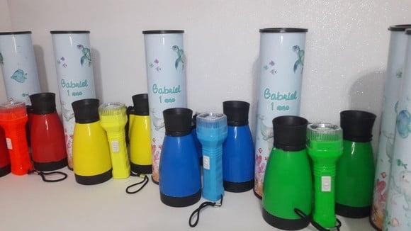 Kit Binoculo + Lanterna + Pega Varetas + Fita Cetim + Tag
