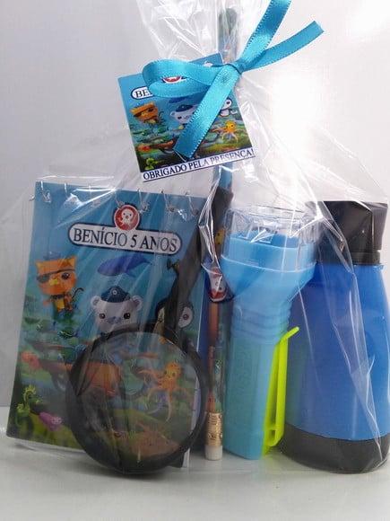 Kit Binóculo +bloquinho + Mini Lápis+lanterna+lupa Octonauta