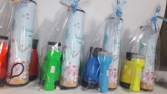 Kit Binoculo + Lanterna + Pega Varetas + Fita Cetim + Tag