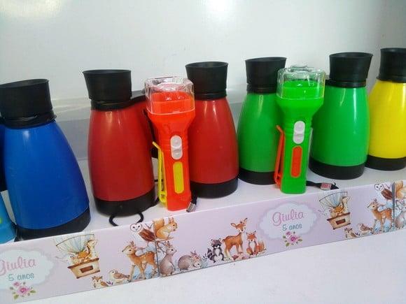 Kit Binoculo e Lanterna Tema Jardim Encantado