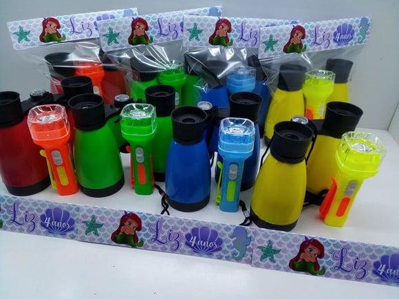 Kit Binoculo e Lanterna Tema Pequena Sereia