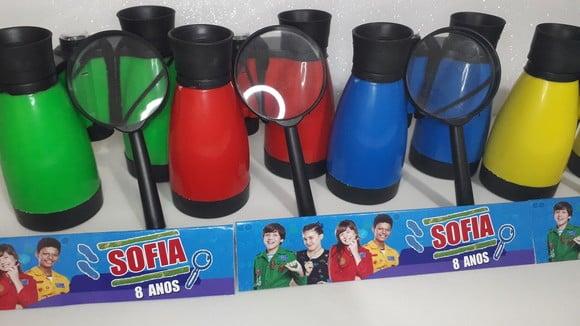 Kit Binoculo e Lupa Tema Detetives do Predio Azul