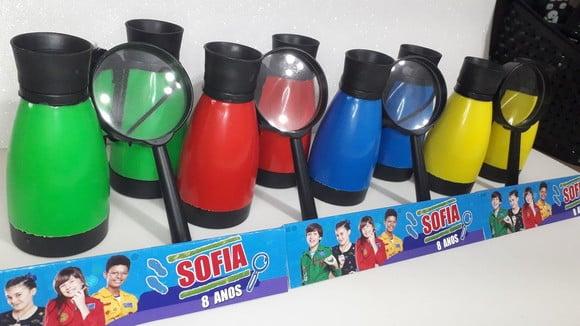 Kit Binoculo e Lupa Tema Detetives do Predio Azul