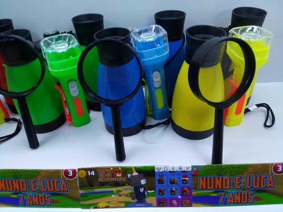 Kit Binoculo Prata + Lanterna + Lupa Super Bear Adventure