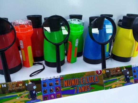 Kit Binoculo Prata + Lanterna + Lupa Super Bear Adventure