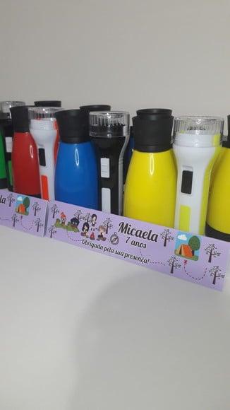 Kit Binóculo Zoom 4 Vezes e Lanterna Tema Acampamento Menina