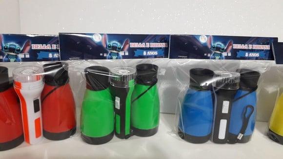 Kit Binoculo Zoom 4 Vezes e Lanterna Tema Stitch