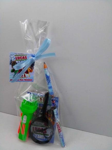 Kit Bloquinho + Mini Lápis + Lanterna + Lupa Detetives