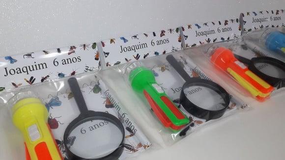 Kit Bloquinho + Mini Lápis + Lanterna + Lupa Insetos