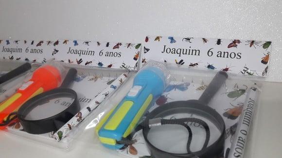 Kit Bloquinho + Mini Lápis + Lanterna + Lupa Insetos