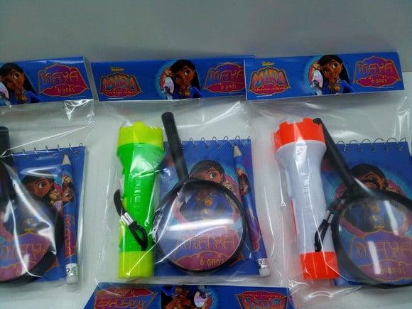 Kit Bloquinho + Mini Lápis+lanterna+lupa Detetive Mira
