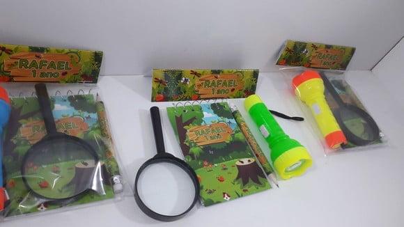 Kit Bloquinho + Mini Lápis+lanterna+lupa Insetos