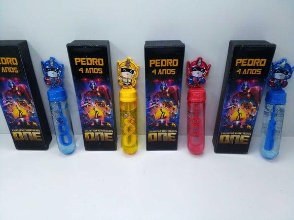Kit Bolha de Sabão + Domino Tema Transformers