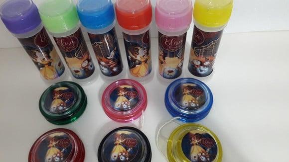 Kit Bolha de Sabao e Ioio Tema a Bela e a Fera