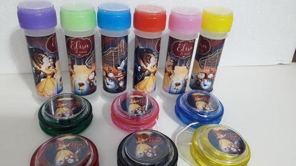 Kit Bolha de Sabao e Ioio Tema a Bela e a Fera