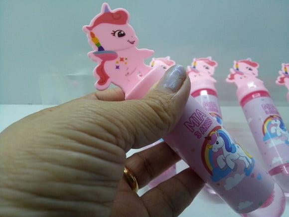 Kit Bolha de Sabao Unicórniocom Liquido Personalizada