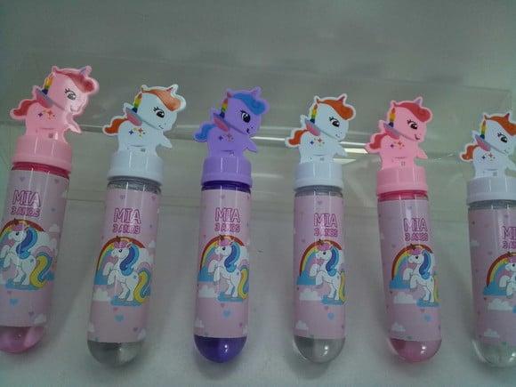 Kit Bolha de Sabao Unicórniocom Liquido Personalizada