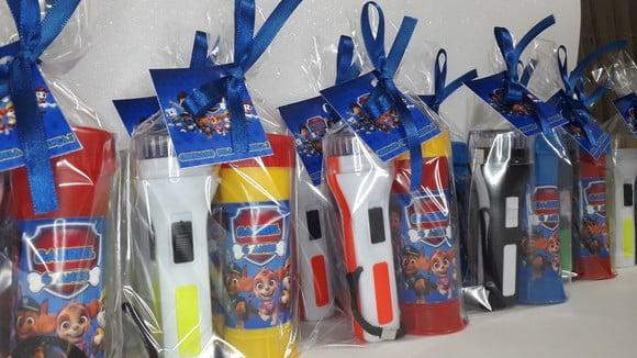 Kit Bolha de Sabão+ Lanterna + Saquinho + Tag + Fita Cetim