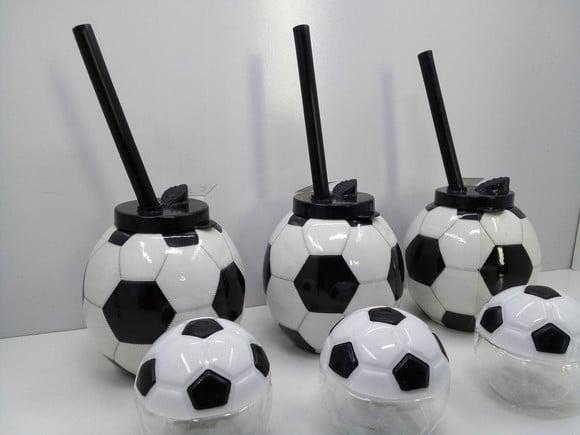 Kit Copo Bola com Canudo 300 ml + Mini Pote Bola Baleiro
