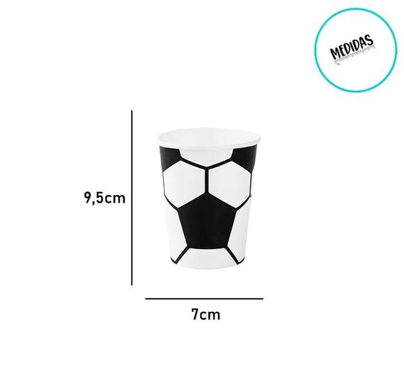Kit Copo Descartável Futebol 270ml + Canudo de Papel