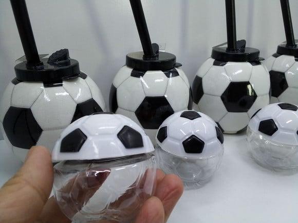 Kit Copo Bola com Canudo 300 ml + Mini Pote Bola Baleiro