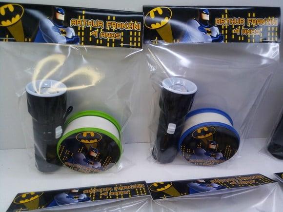 Kit Copo Retratil + Mini Lanterna Batman