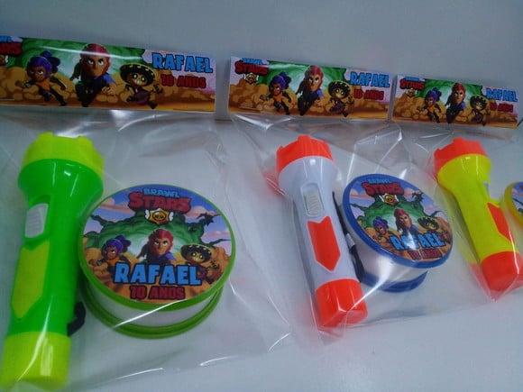 Kit Copo Retratil + Mini Lanterna Brawl Stars