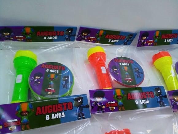 Kit Copo Retratil + Mini Lanterna Brawl Stars