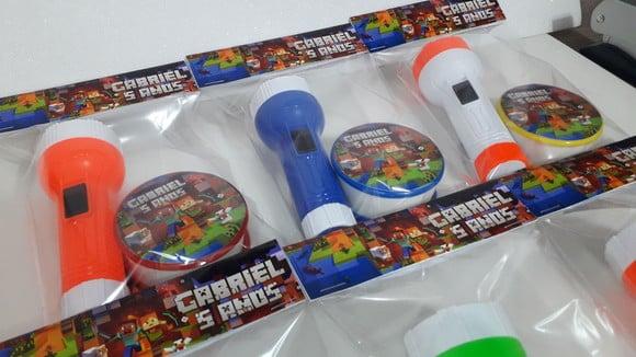 Kit Copo Retratil + Mini Lanterna Minecraft
