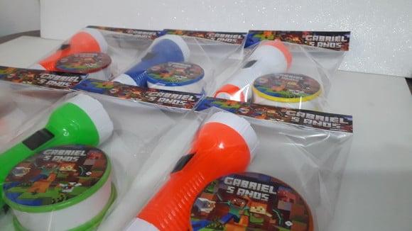 Kit Copo Retratil + Mini Lanterna Minecraft