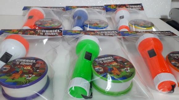Kit Copo Retratil + Mini Lanterna Minecraft