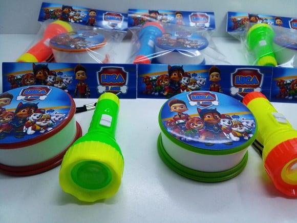 Kit Copo Retratil + Mini Lanterna Patrulha Canina