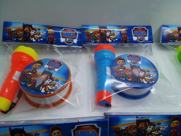 Kit Copo Retratil + Mini Lanterna Patrulha Canina