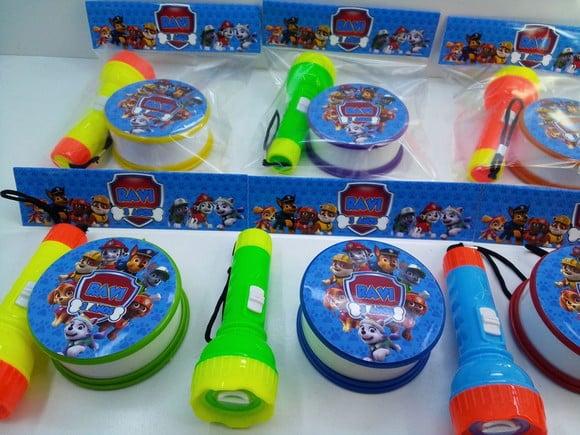 Kit Copo Retratil + Mini Lanterna Patrulha Canina