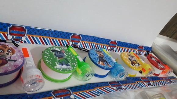 Kit Copo Retratil + Mini Lanterna Patrulha Canina