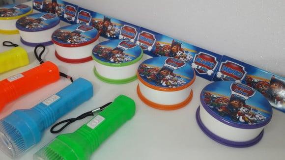 Kit Copo Retratil + Mini Lanterna Patrulha Canina