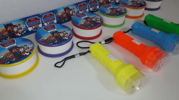 Kit Copo Retratil + Mini Lanterna Patrulha Canina