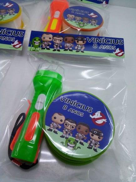 Kit Copo Retratil + Mini Lanterna Tema Caça Fantasmas