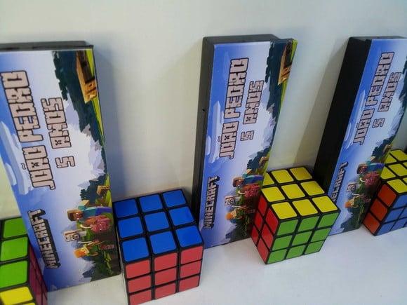 Kit Cubo Magico + Dominó Personalizado Tema Minecraft