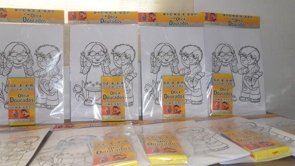Kit de Desenhos para Colorir com Giz de Brindes para Empresa