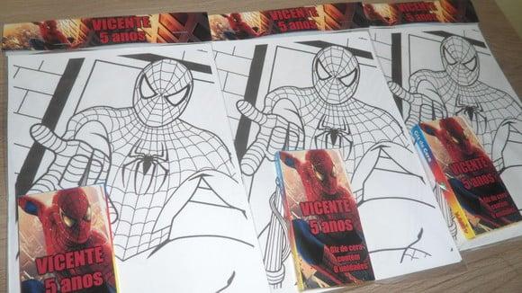 Kit de Desenhos para Colorir com Giz de Cera Homem Aranha
