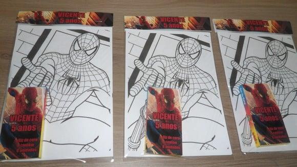 Kit de Desenhos para Colorir com Giz de Cera Homem Aranha