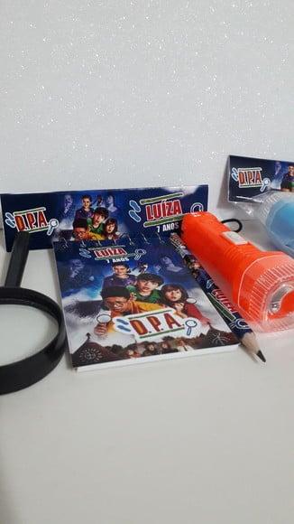 Kit Detetive Bloquinho+mini Lápis+lanterna+lupa