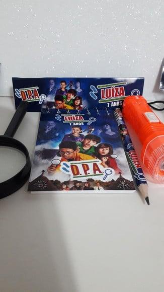 Kit Detetive Bloquinho+mini Lápis+lanterna+lupa