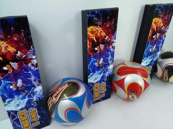 Kit Domino + Mini Bola Tema Sonic