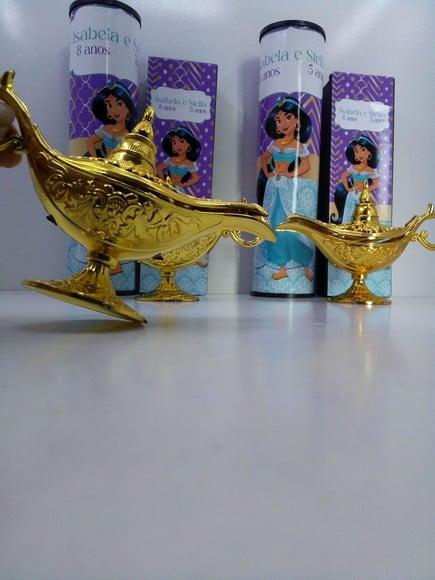 Kit Domino + Pega Varetas + Mini Lâmpada Aladim Tema Jasmine