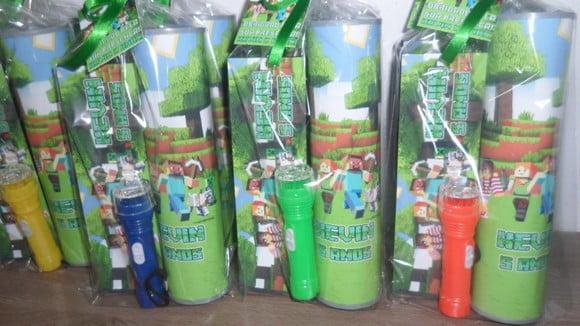 Kit Domino + Pega Varetas+ Lanterna Personalizado Minecraft